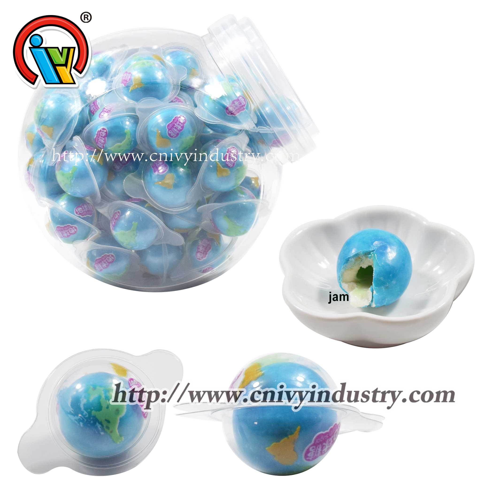 liquid jam center filled bubble gum