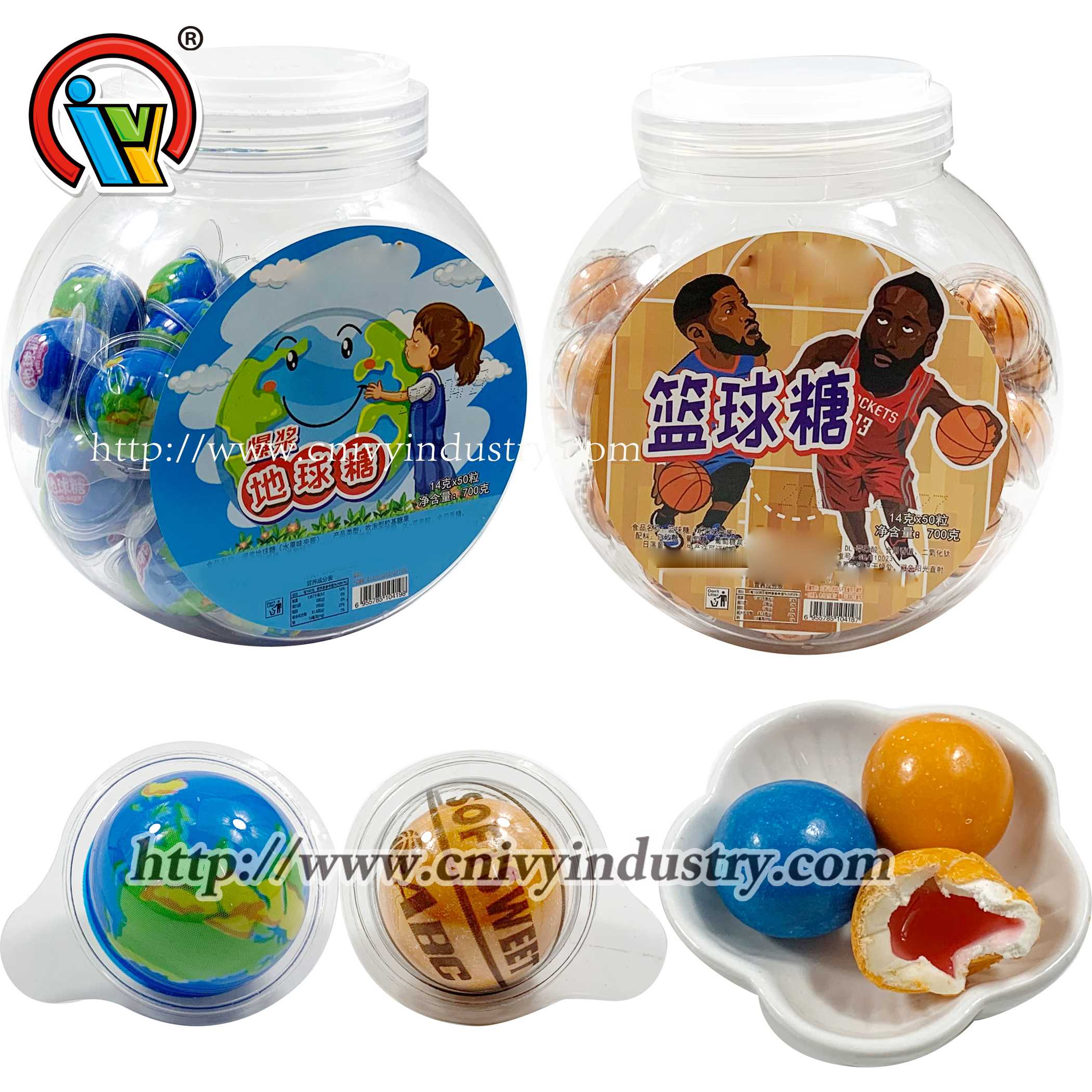 Jam filled bubble gum