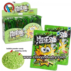 putų gumos milteliai su iššokančiais saldainiais