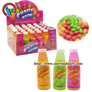 vaisių skonio burbulinė guma buteliuke